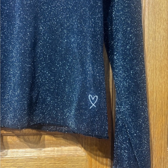 Victoria's Secret Sparkling Black Glitter Sheer Longsleeve Lingerie Top M/L - Picture 2 of 5